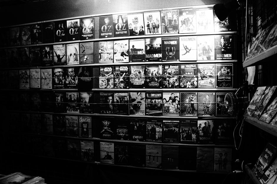 a room filled with lots of records and cds
