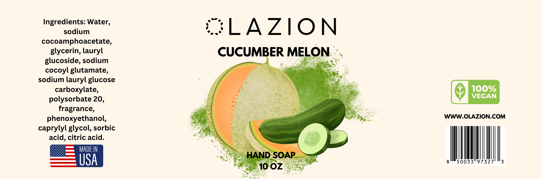 Cucumber Melon Vegan Foaming Hand Soap
