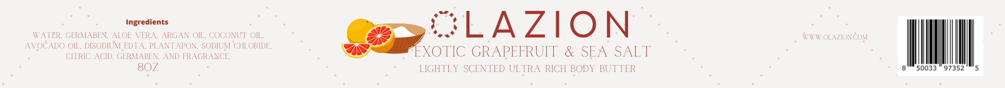 Grapefruit and Sea Salt Lightly Scented Ultra Rich Body Butter