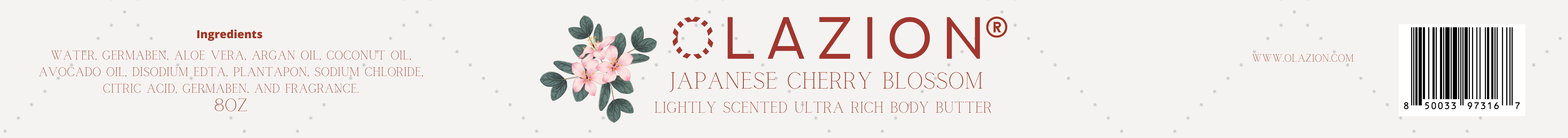 Japanese Cherry Blossom Lightly Scented Ultra Rich Body Butter