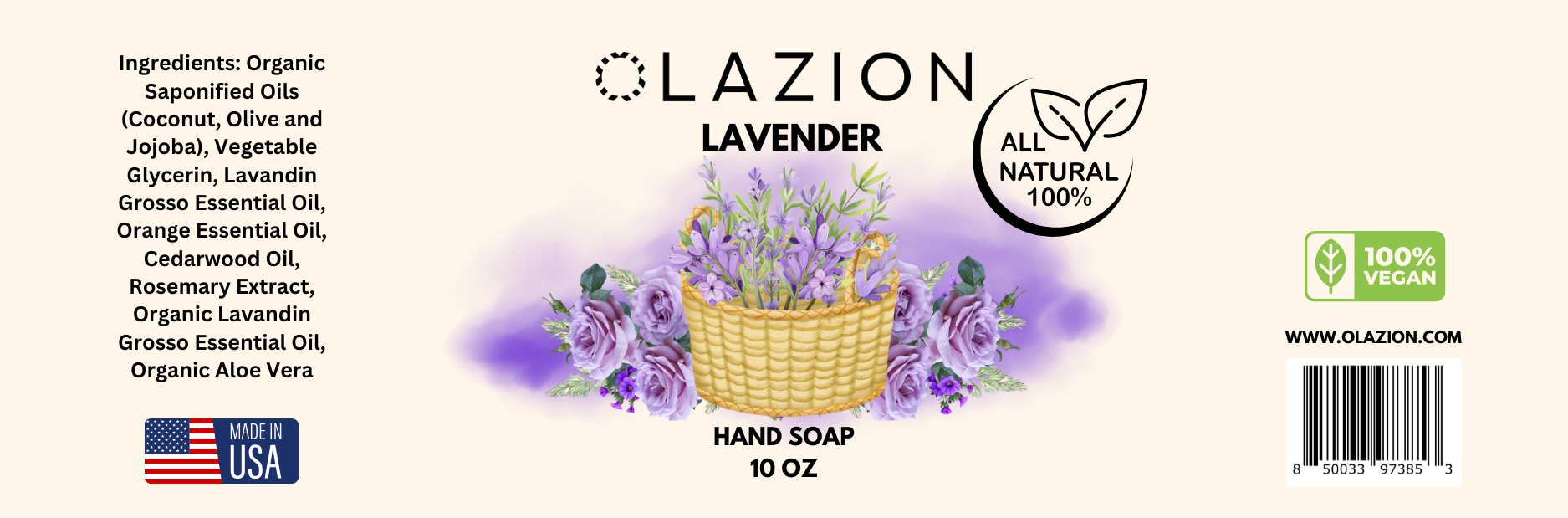 Lavender All Natural Foaming Hand Soap