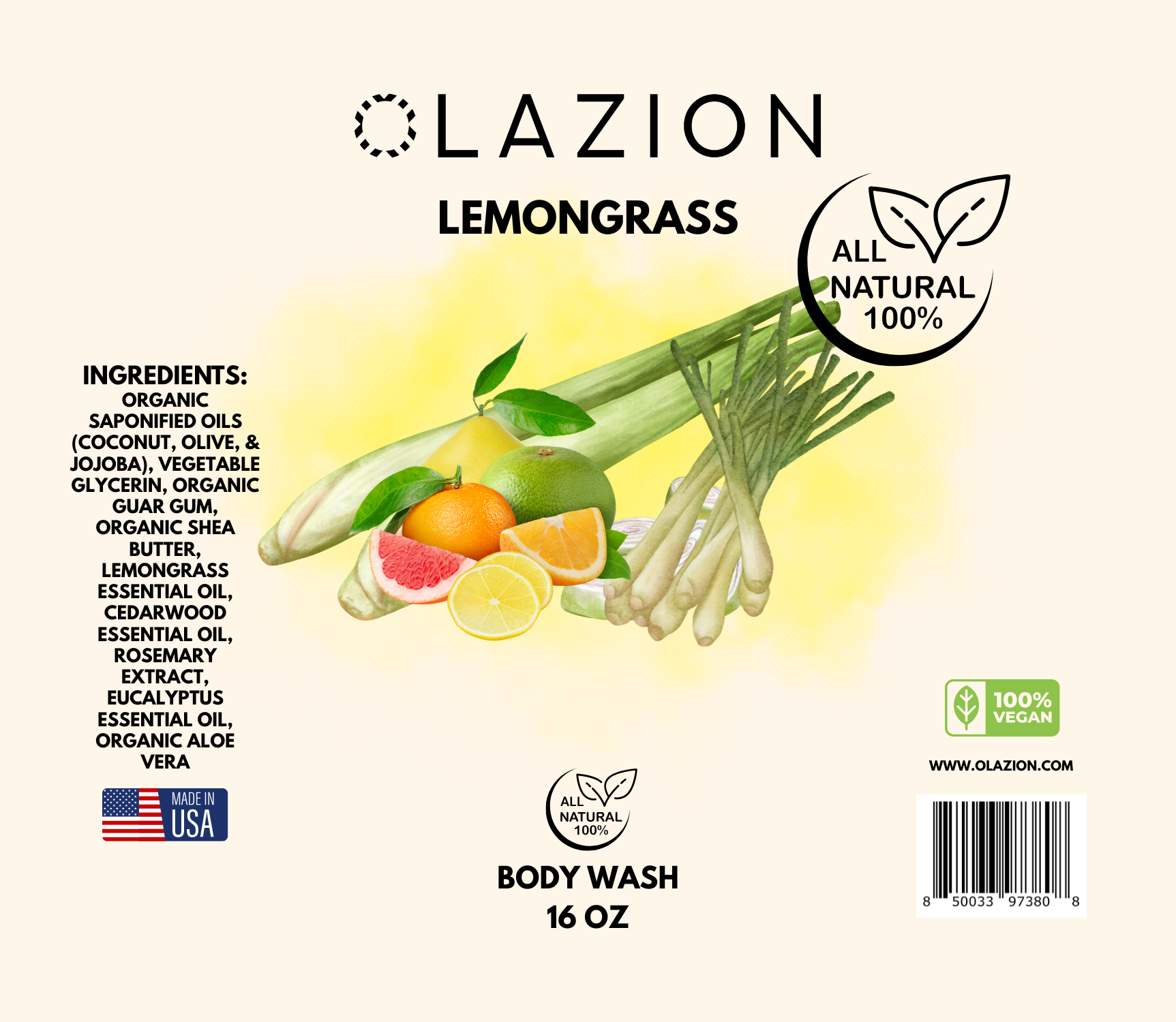 Lemongrass All Natural Body Wash