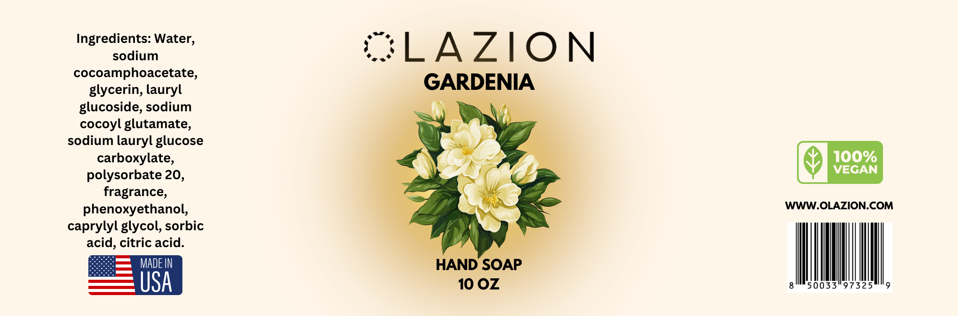 Gardenia Vegan Foaming Hand Soap