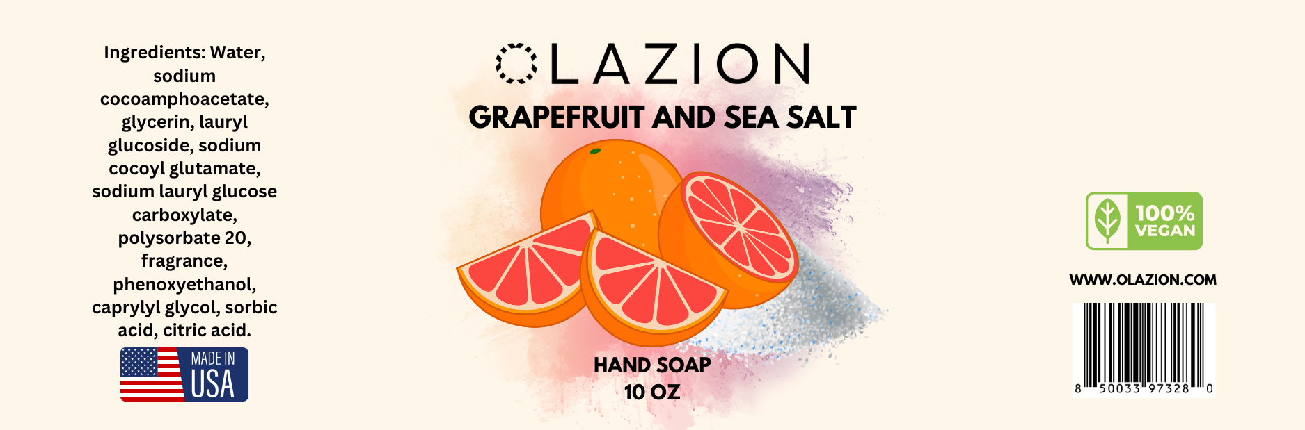 Exotic Grapefruit & Sea Salt Vegan Foaming Hand Soap